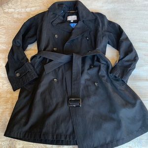 London Fog Black Suede Trench Jacket